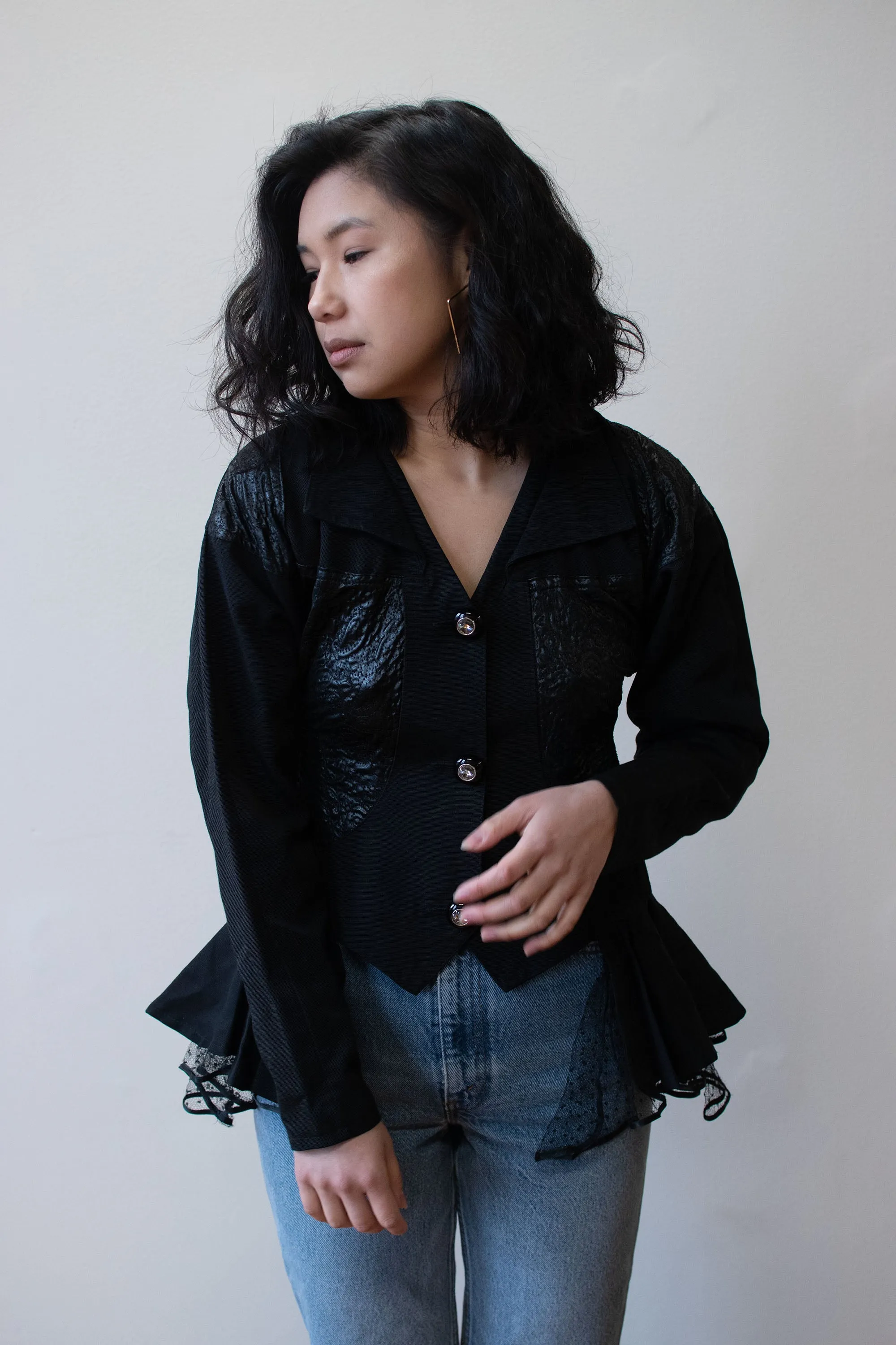 1980s Textured Peplum Jacket | Pauline Trigere