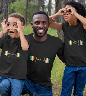1sttheworld T-Shirt - Cote D'Ivoire Flag Ivory Cost Heartbeat T-Shirt Black A35