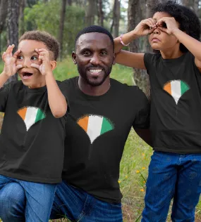 1sttheworld T-Shirt - Cote D'ivoire Flag  Ivory Cost Zipper T-Shirt Black A35