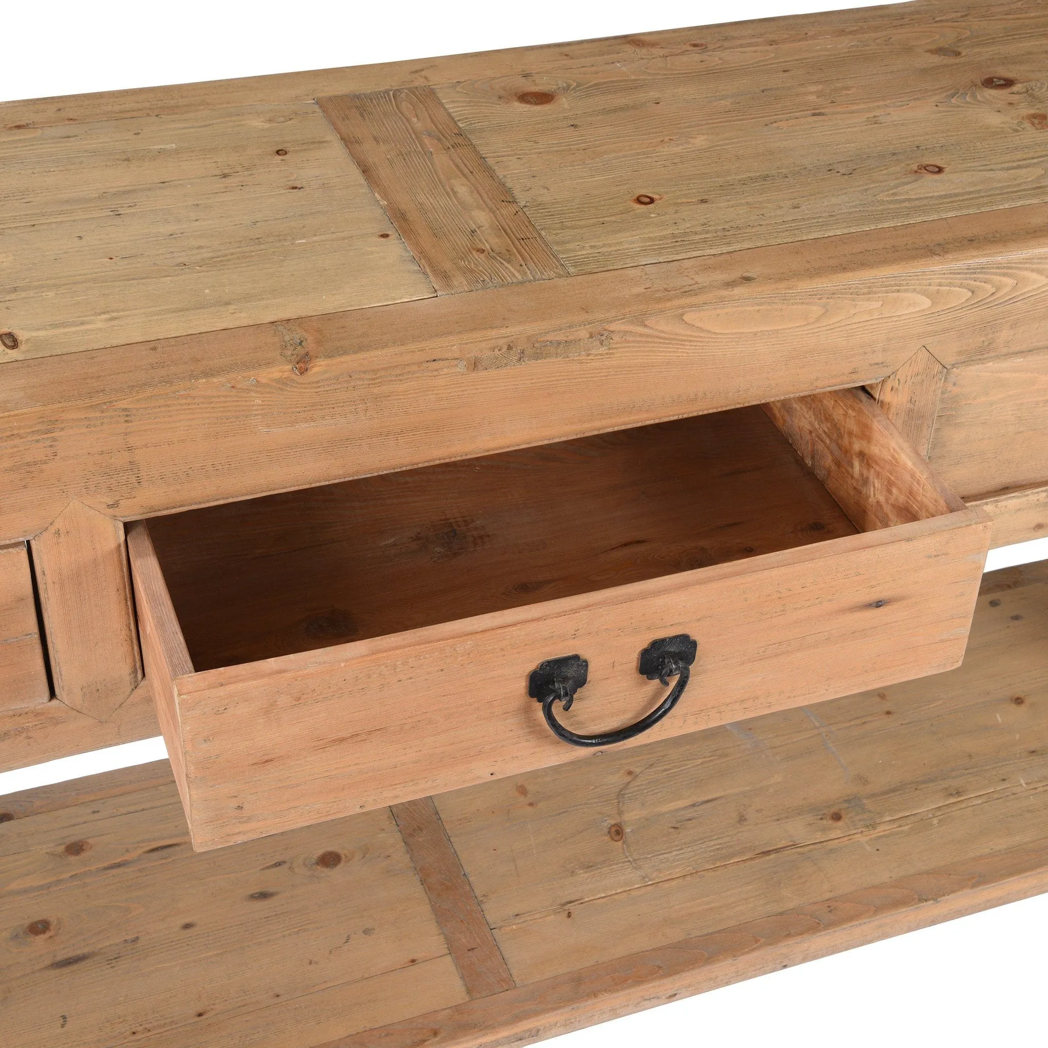 3 Drawer Farmhouse Console Table Made From Reclaimed Wood