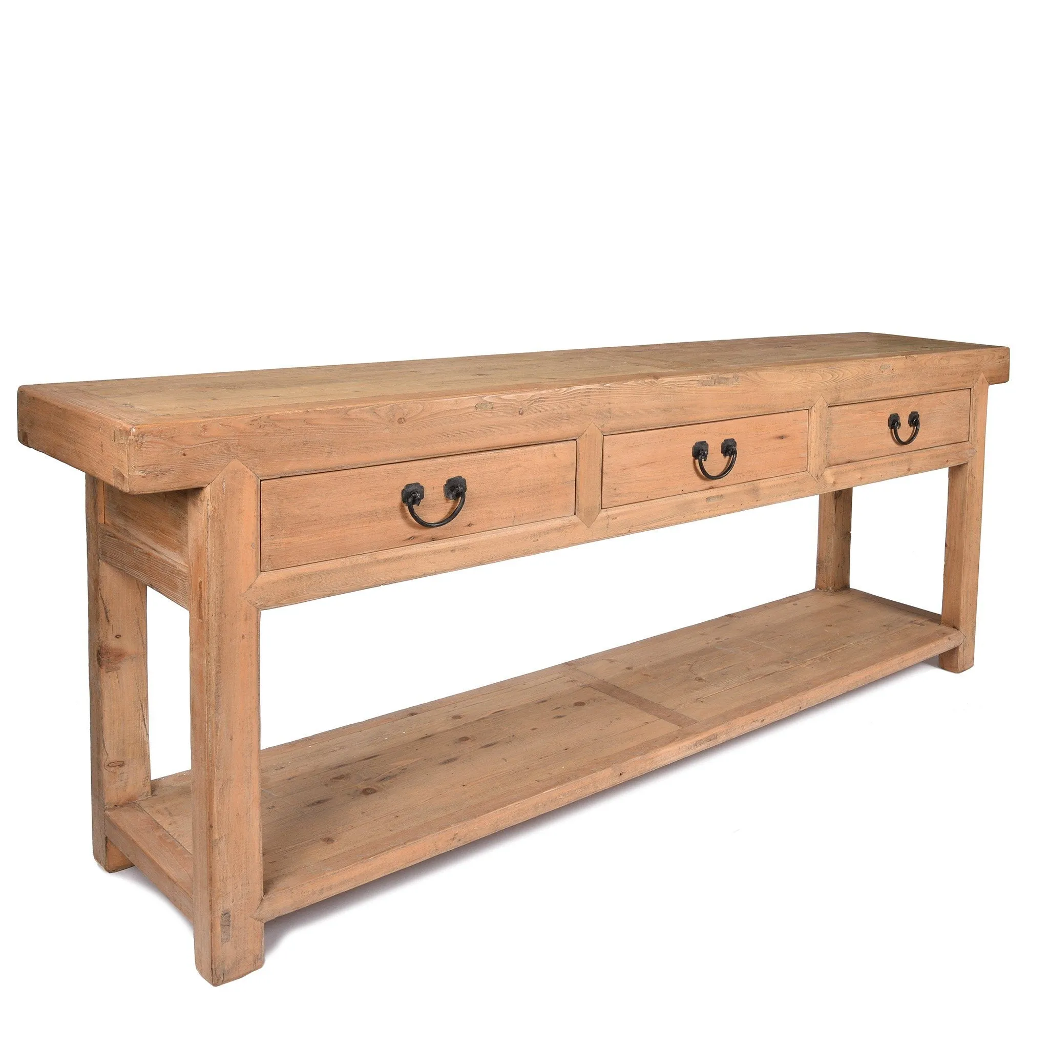 3 Drawer Farmhouse Console Table Made From Reclaimed Wood