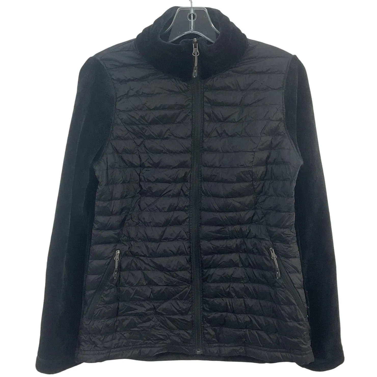 32 Degrees Heat Black Nylon Zip-Up Puffer Jacket Women's Size Small Preowned