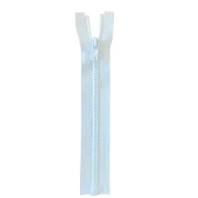 5 1/2" Plastic Chunky open End Zip - White