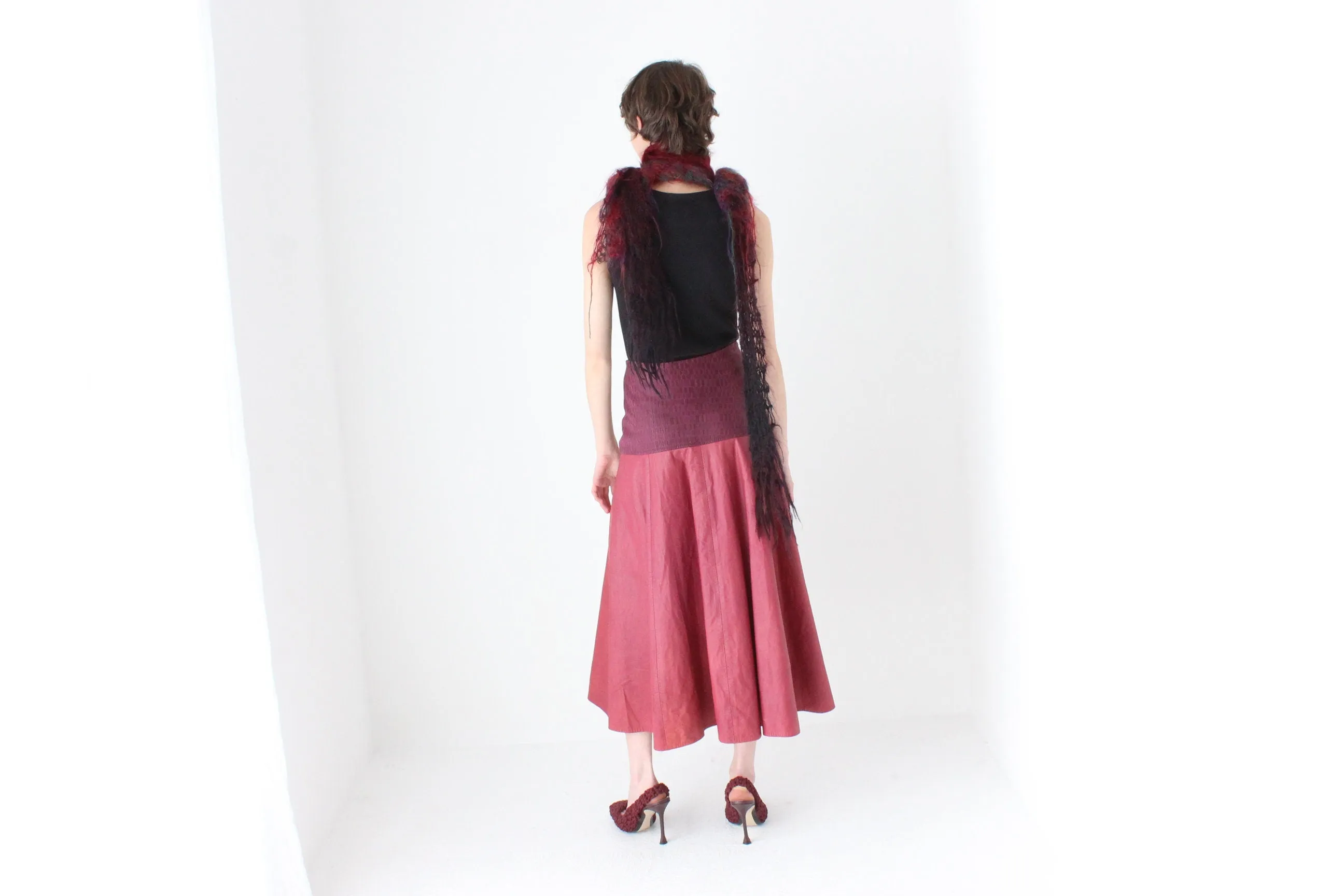 80s Mohair Hand Knit Kate Bush Scarf Duo