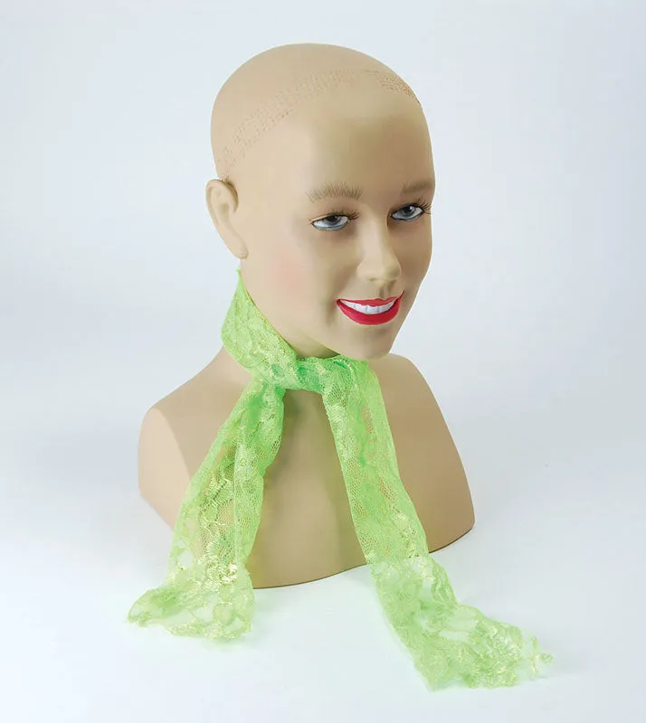 80's Neon Lace Scarf in Green