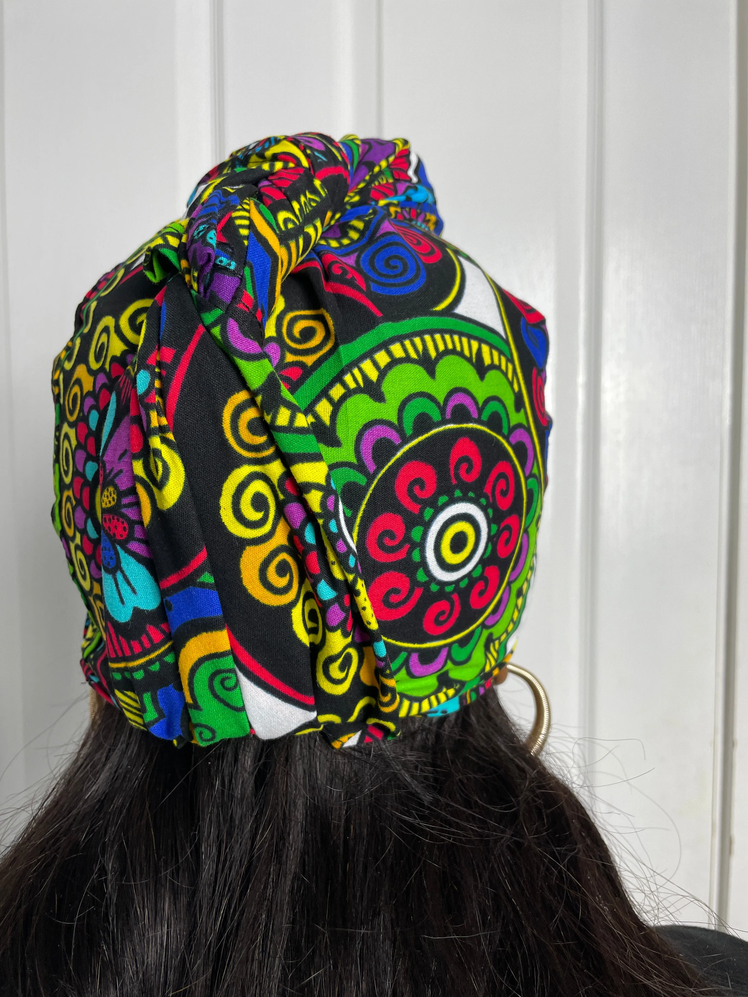 Adiza Blue and Green multicolored Ankara Headwrap/Scarf