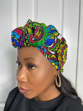 Adiza Blue and Green multicolored Ankara Headwrap/Scarf