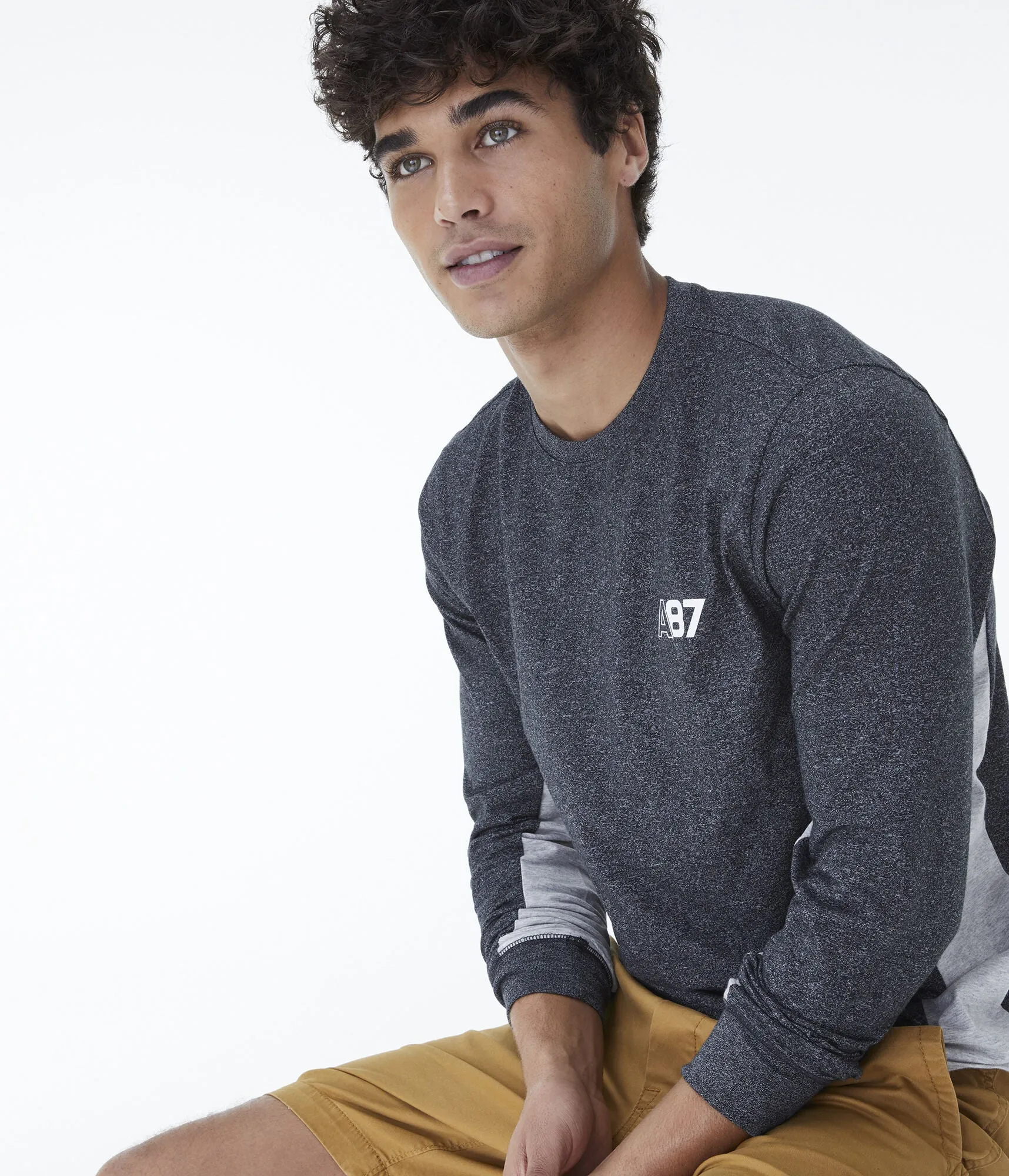 Aeropostale Long Sleeve A87 Stretch Graphic Tee