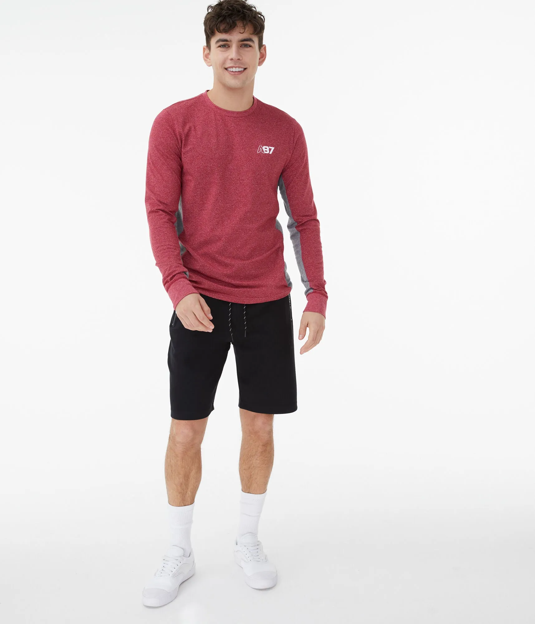 Aeropostale Long Sleeve A87 Stretch Graphic Tee