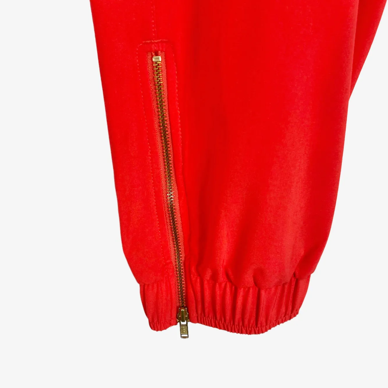 Albion Bright Coral Orange Drawstring with Zipper Hem Jetsetters Joggers- Size S Petite (Inseam 23.5”, see notes)