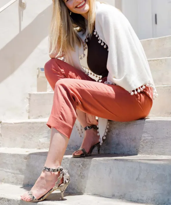 ALPINE CASHMERE POM-POM TRIANGLE WRAP