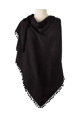 ALPINE CASHMERE POM-POM TRIANGLE WRAP