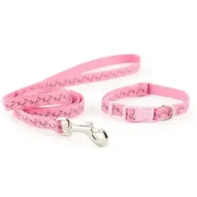 Ancol Small Bite PawBone Collar & Lead Pink