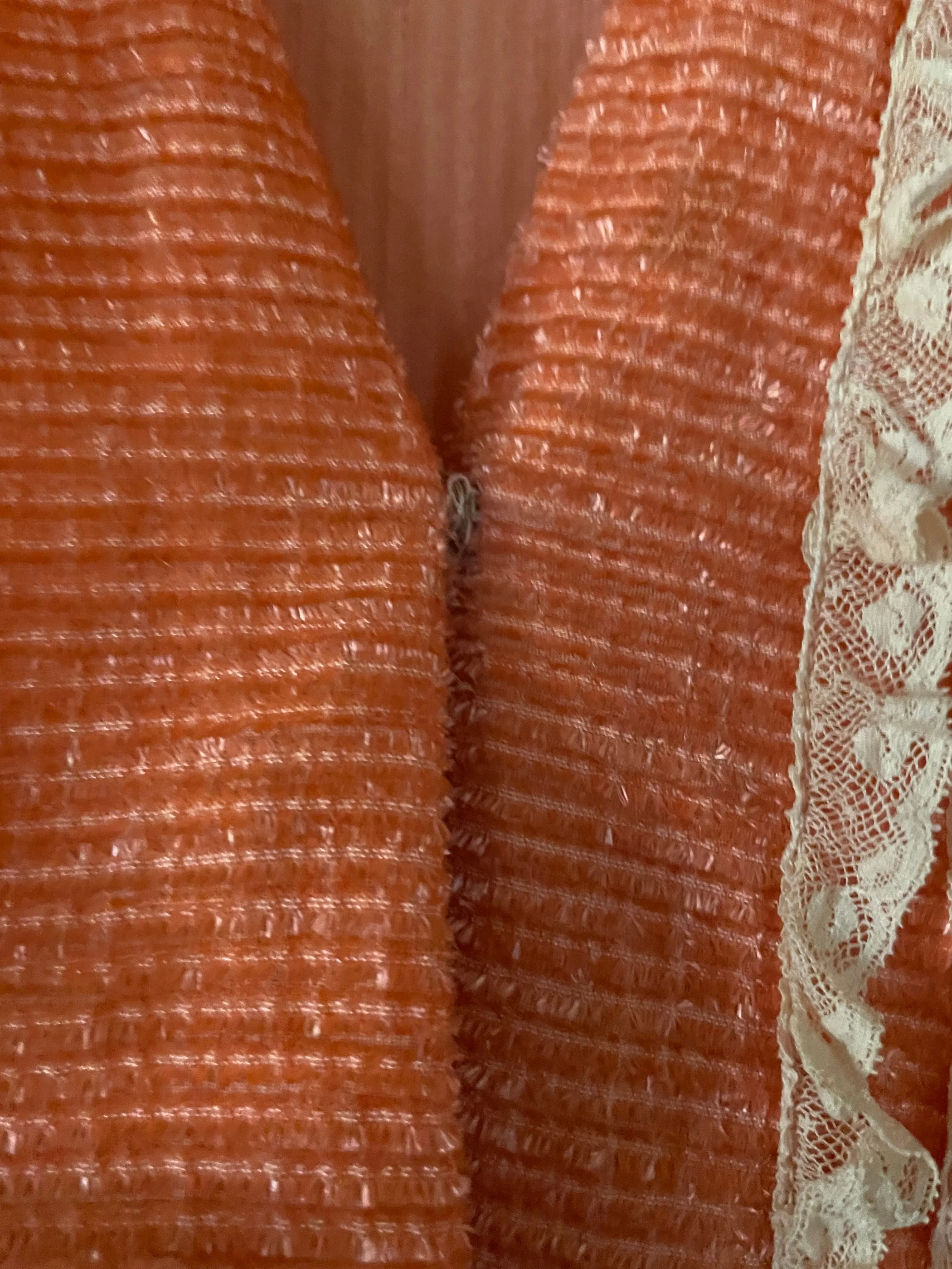 Antique 1920s Coral Chenille Robe