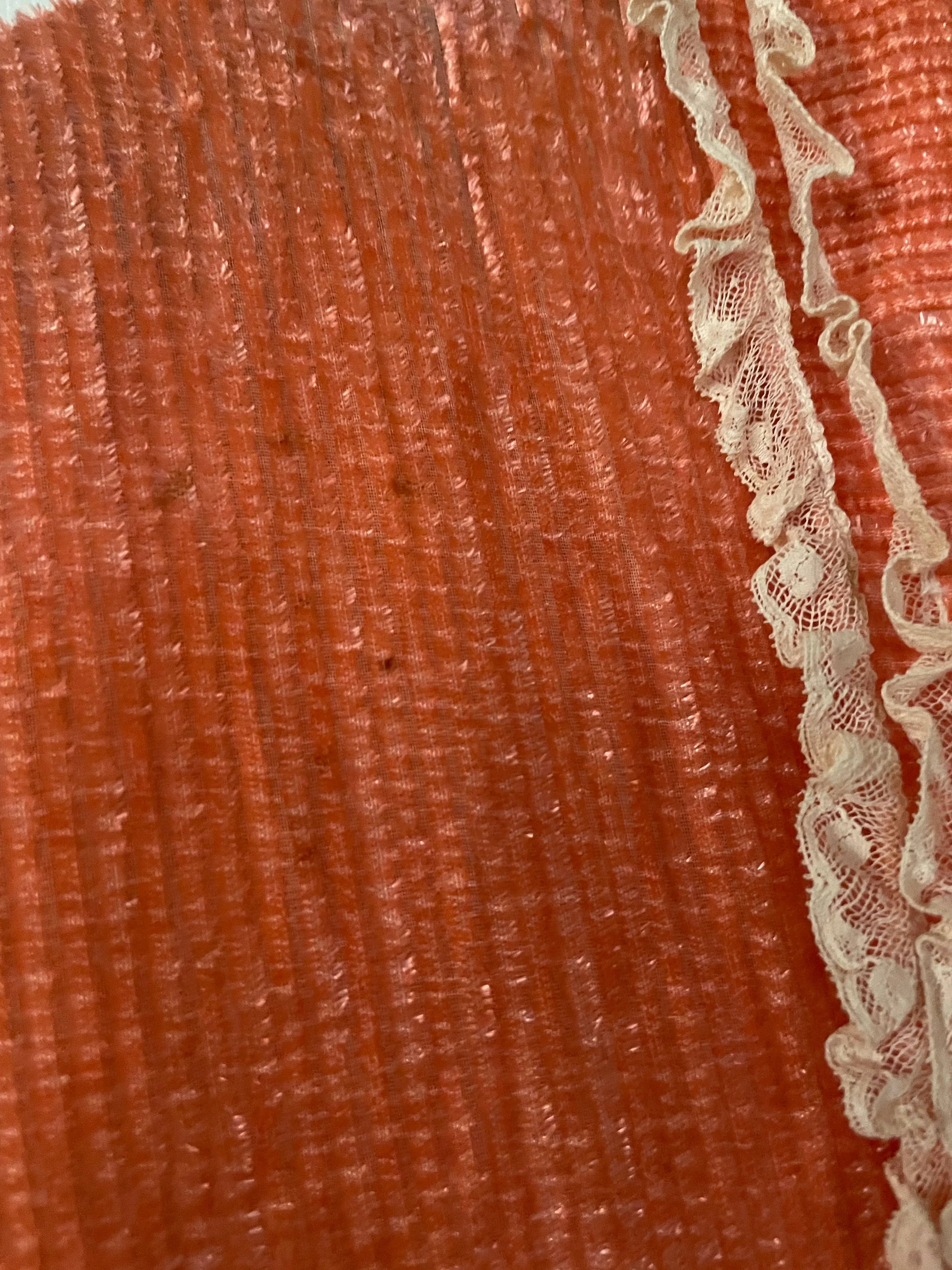 Antique 1920s Coral Chenille Robe