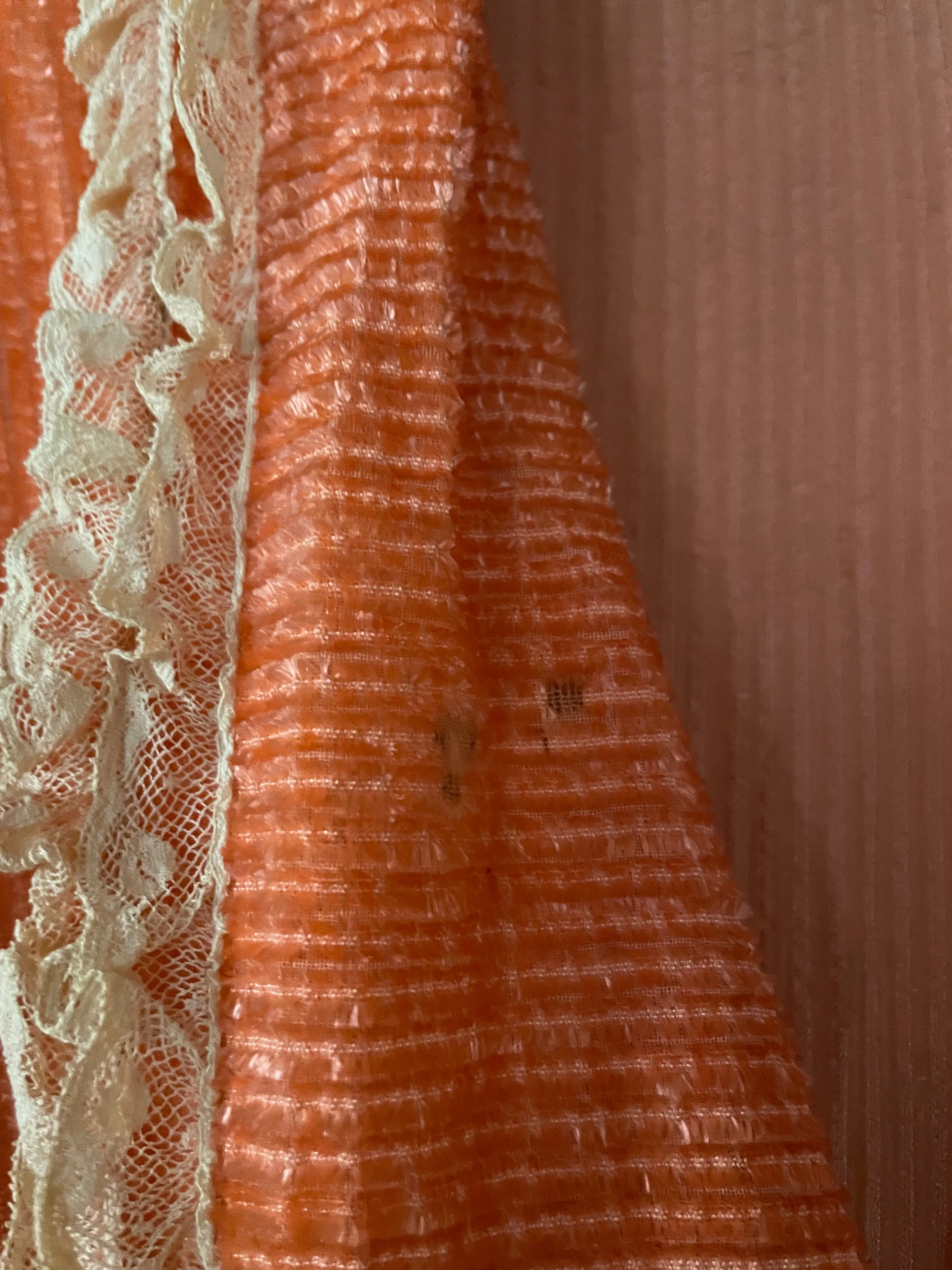Antique 1920s Coral Chenille Robe