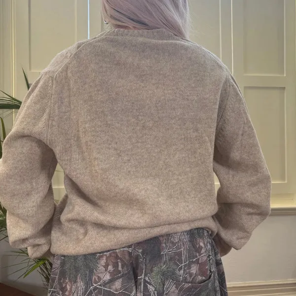Artmo Argyle Jumper - Large Beige Wool