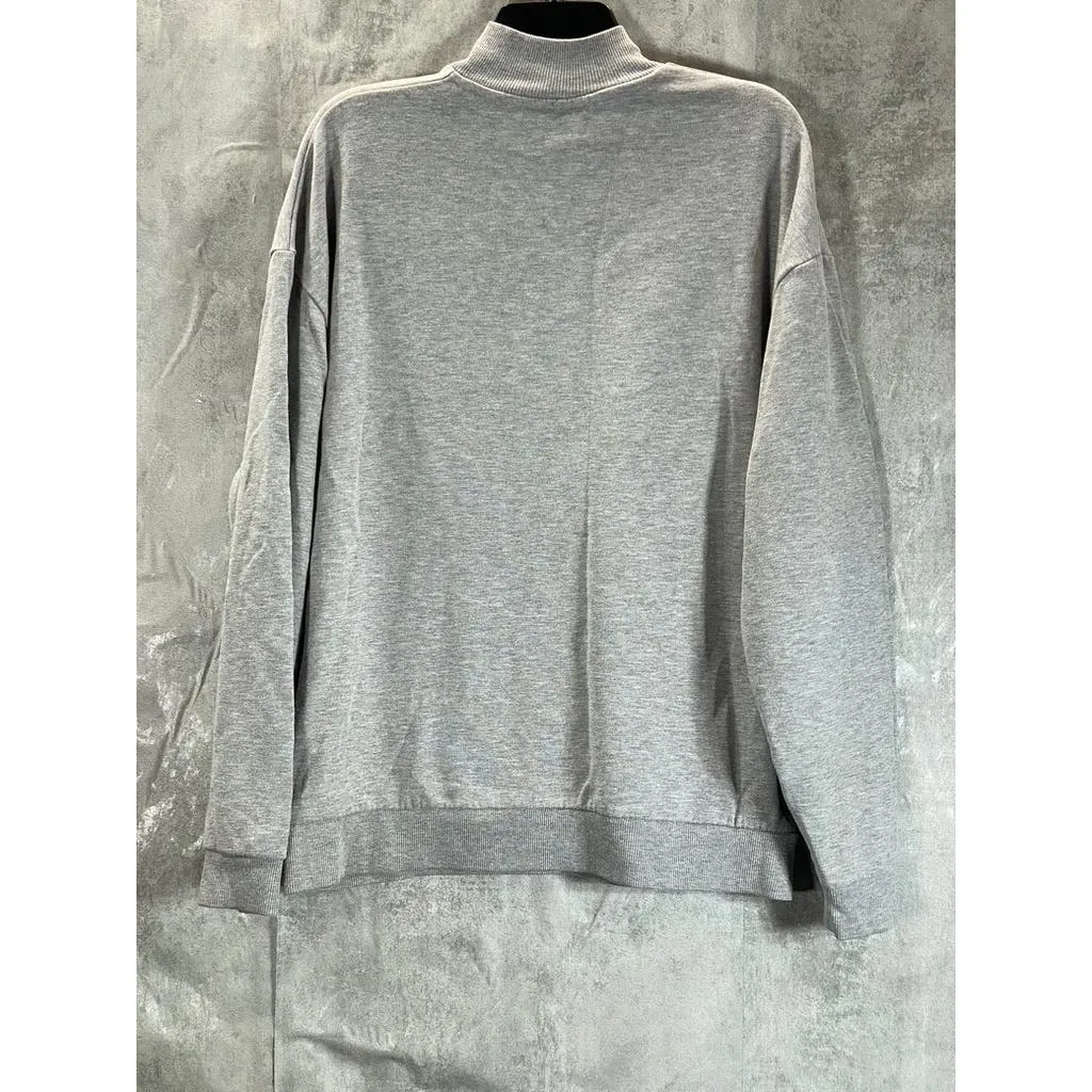 ASOS DESIGN Men's Gray Heather Quarter-Zip Pullover Sweater SZ L