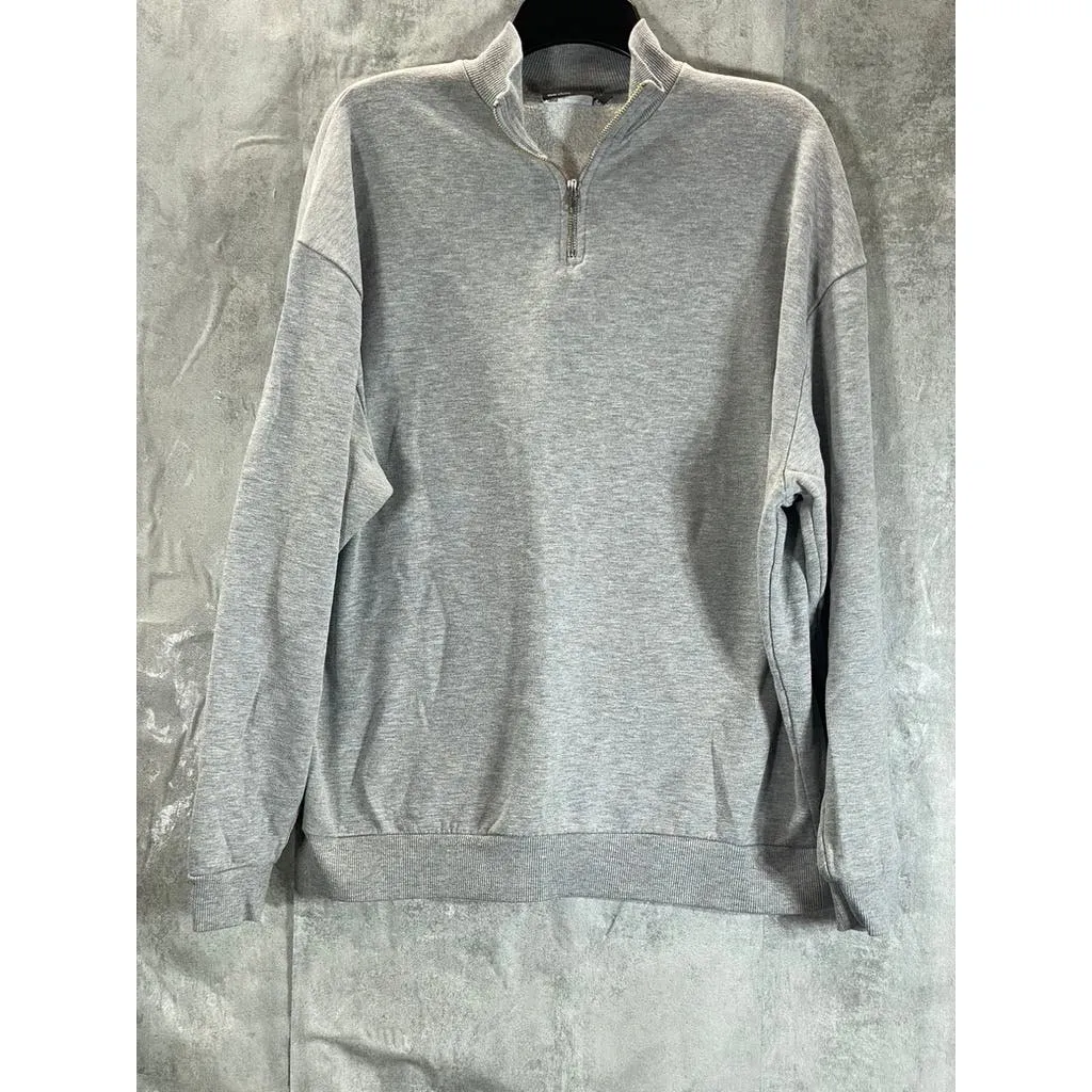 ASOS DESIGN Men's Gray Heather Quarter-Zip Pullover Sweater SZ L