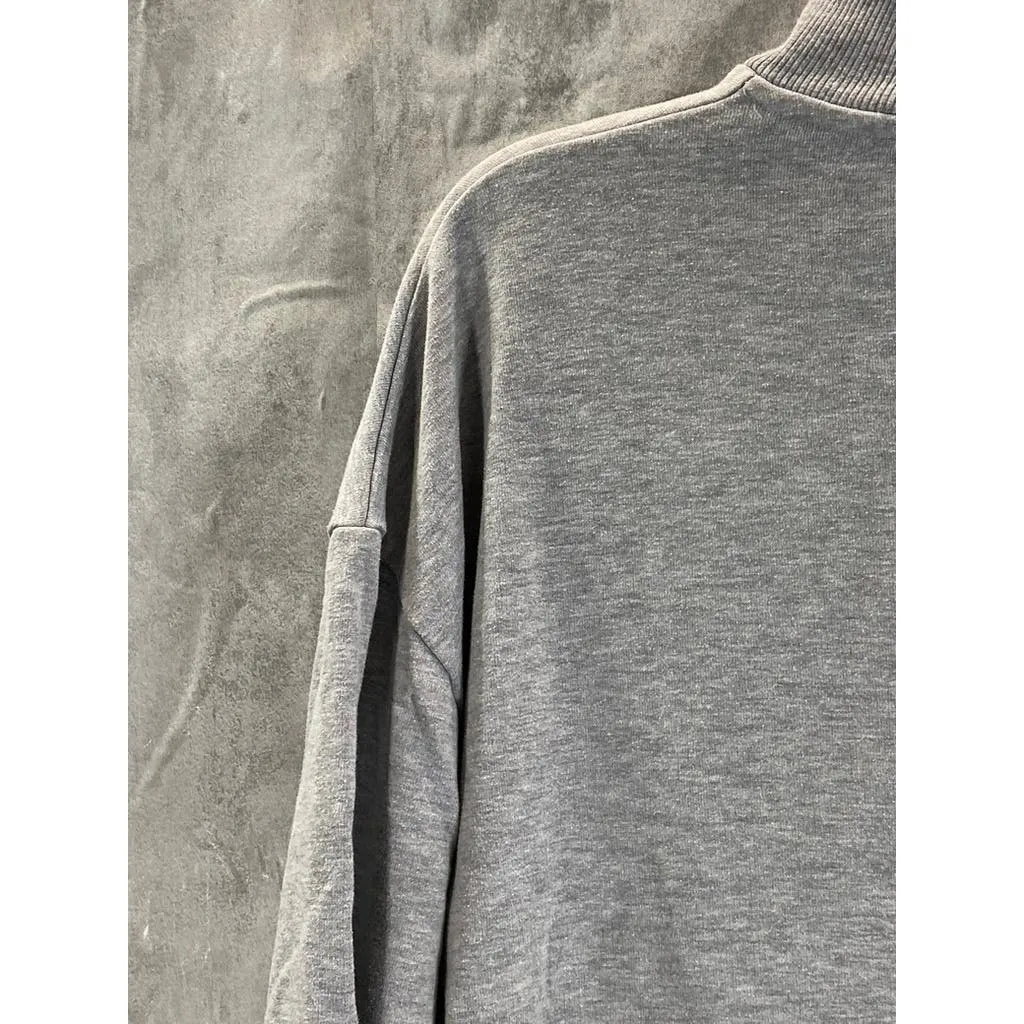 ASOS DESIGN Men's Gray Heather Quarter-Zip Pullover Sweater SZ L