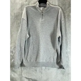 ASOS DESIGN Men's Gray Heather Quarter-Zip Pullover Sweater SZ L