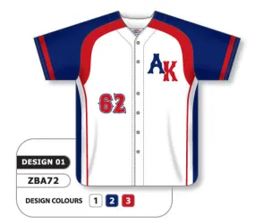 Athletic Knit Custom Sublimated Full Button Baseball Jersey Design 0901