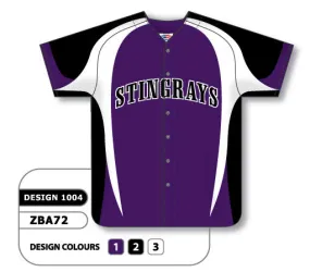 Athletic Knit Custom Sublimated Full Button Baseball Jersey Design 1004