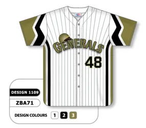 Athletic Knit Custom Sublimated Full Button Baseball Jersey Design 1109