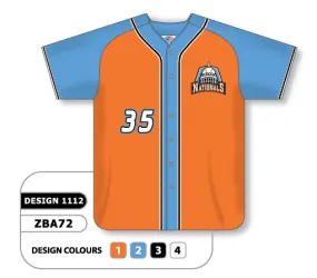 Athletic Knit Custom Sublimated Full Button Baseball Jersey Design 1112