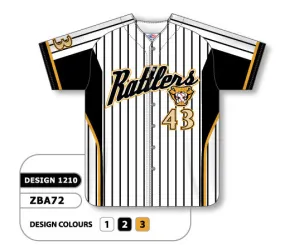 Athletic Knit Custom Sublimated Full Button Baseball Jersey Design 1210