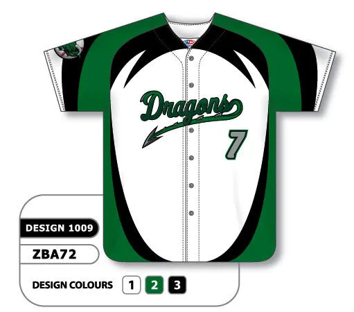 Athletic Knit Custom Sublimated Full Button Softball Jersey Design 1009