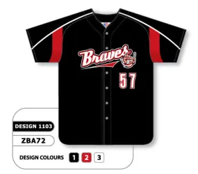 Athletic Knit Custom Sublimated Full Button Softball Jersey Design 1103