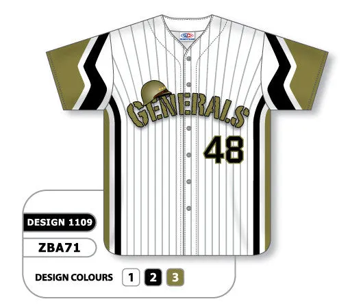 Athletic Knit Custom Sublimated Full Button Softball Jersey Design 1109