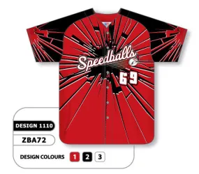 Athletic Knit Custom Sublimated Full Button Softball Jersey Design 1110