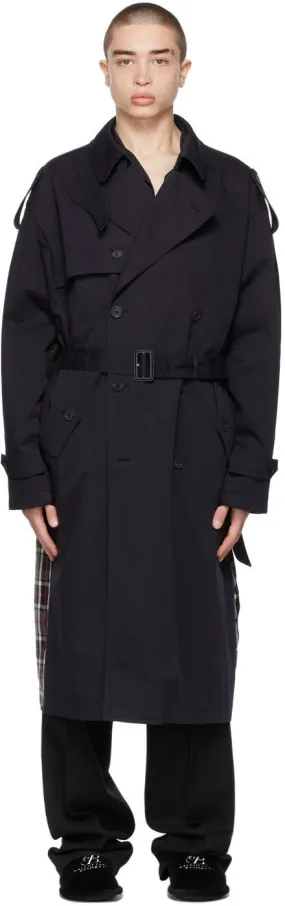 Balenciaga Navy Flatground Trench Coat