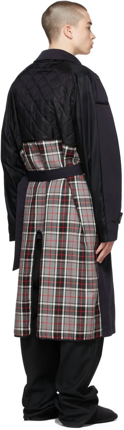 Balenciaga Navy Flatground Trench Coat