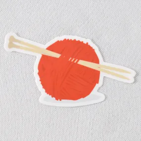 Ball of Yarn Knit Vinyl Sticker