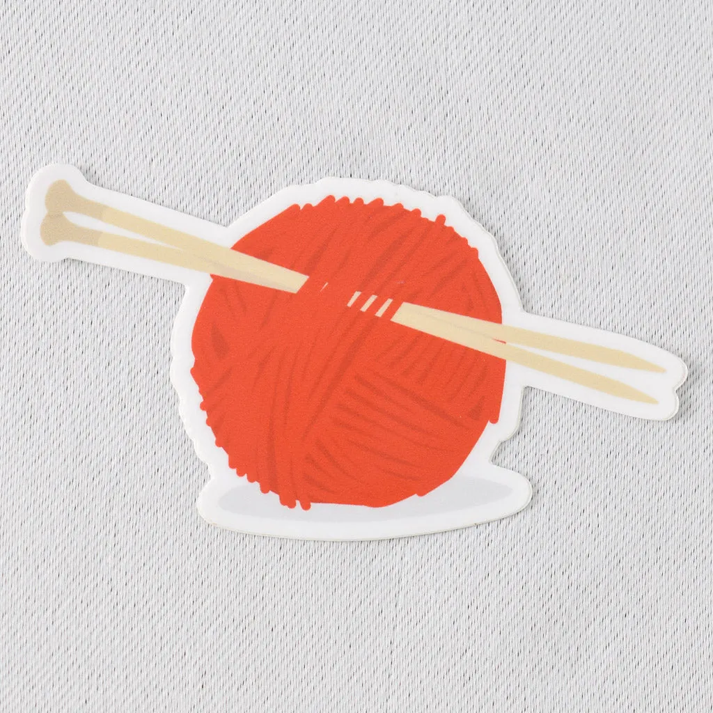 Ball of Yarn Knit Vinyl Sticker