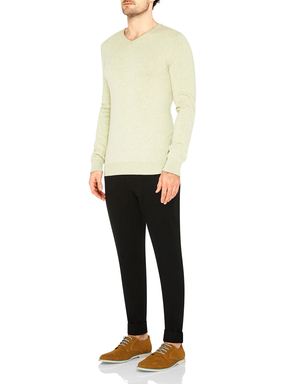 Basic Cotton V-Neck Melange