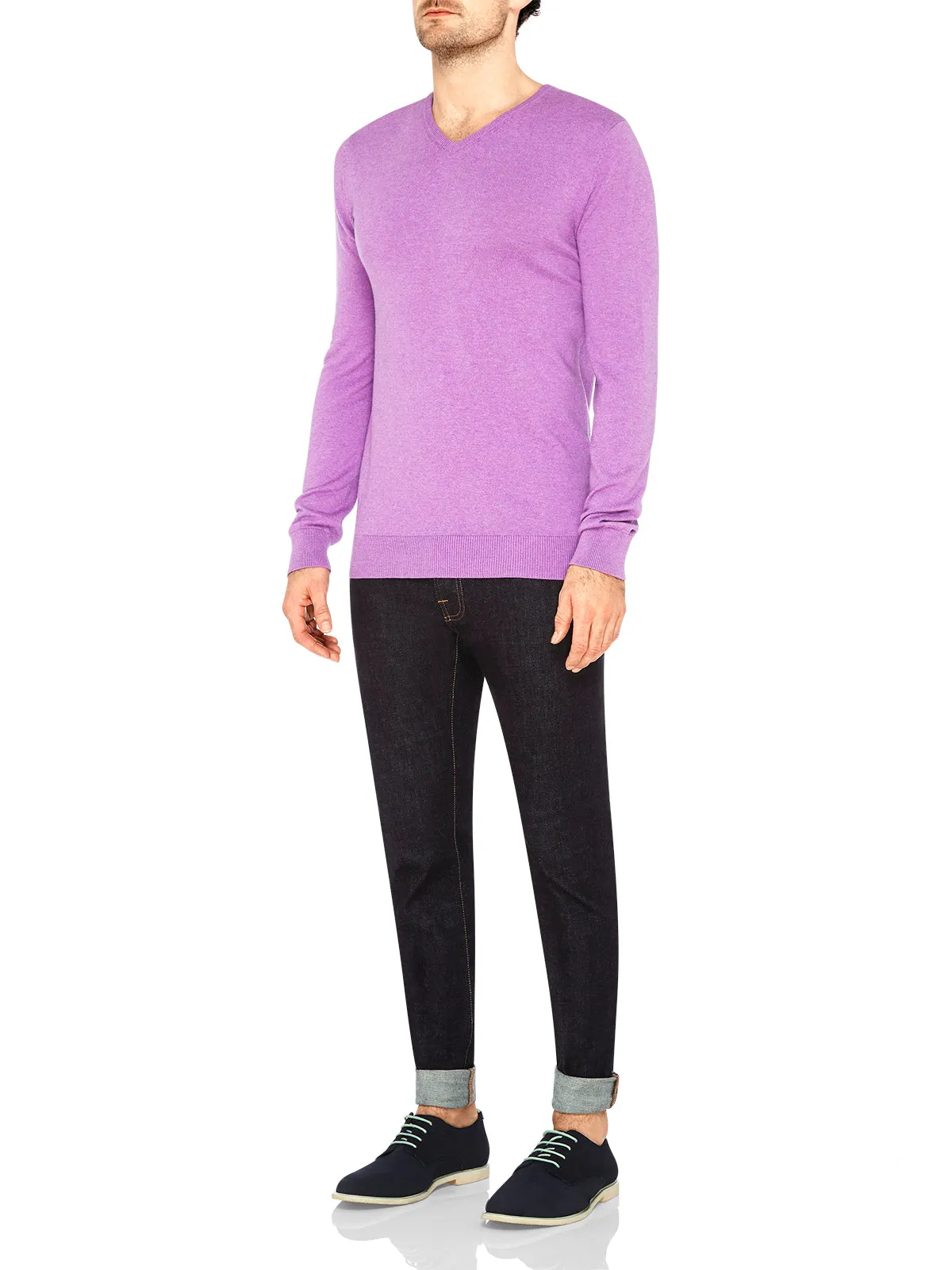 Basic Cotton V-Neck Melange