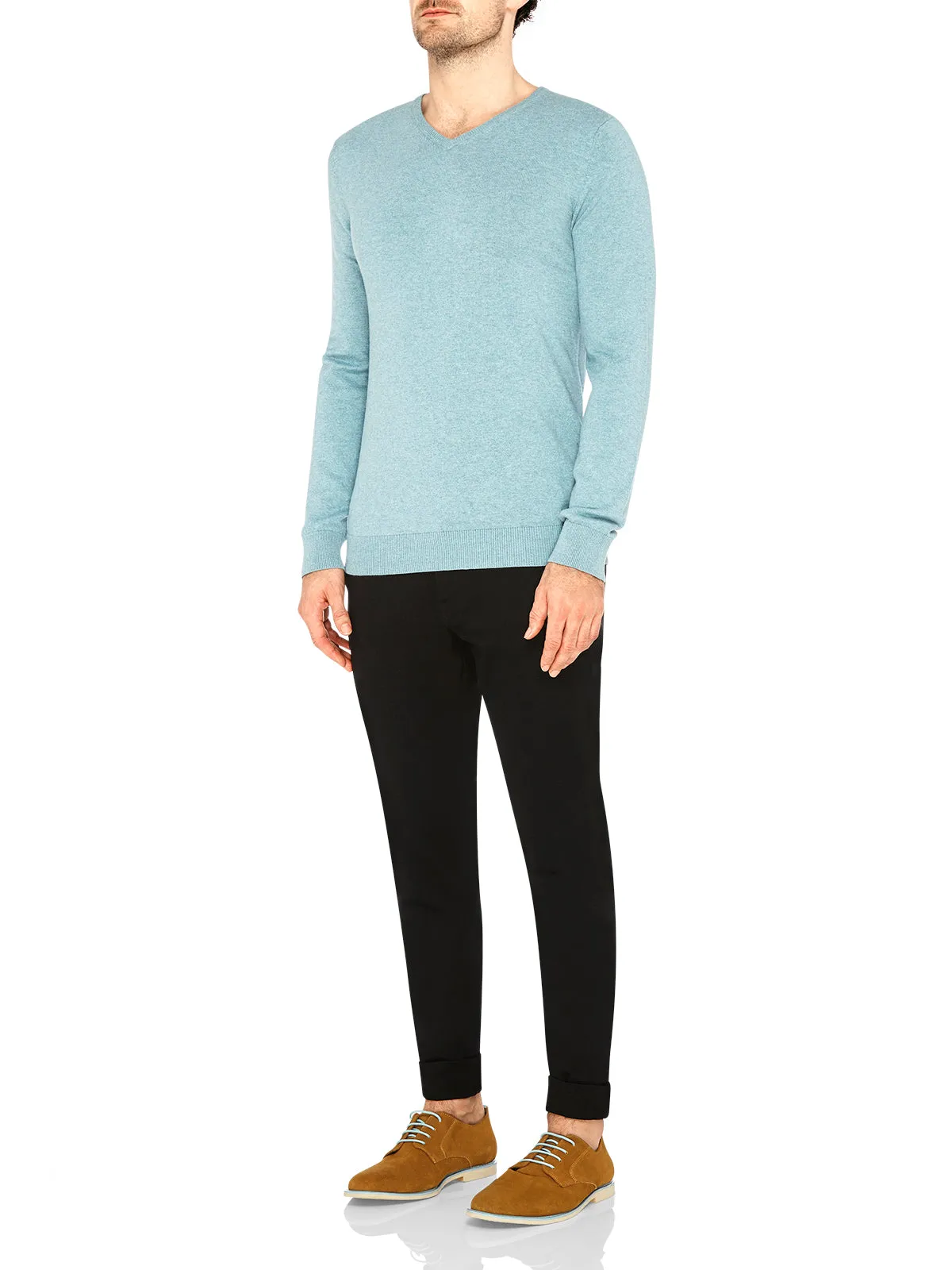 Basic Cotton V-Neck Melange
