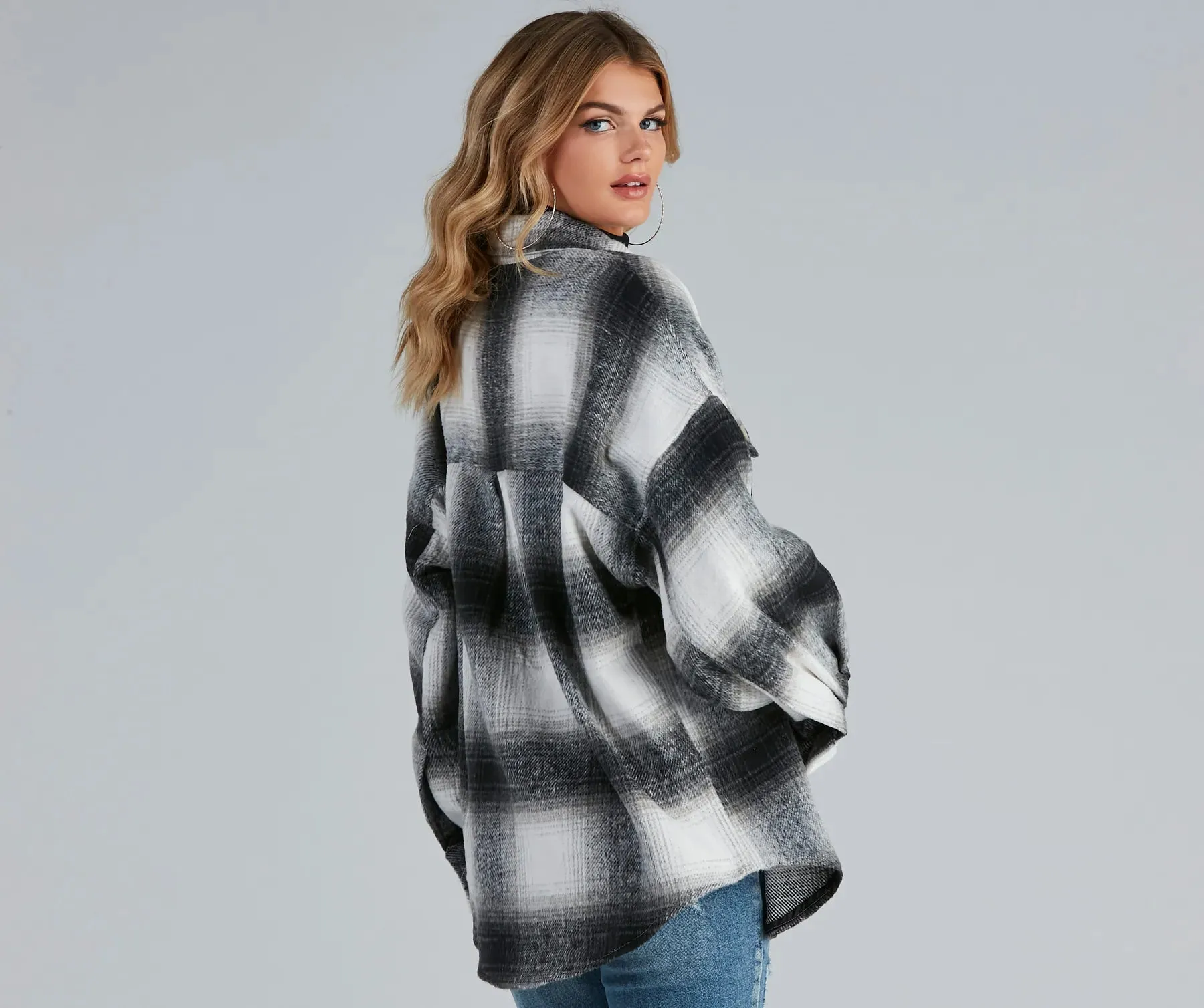 Basic Mood Oversized Plaid Shacket