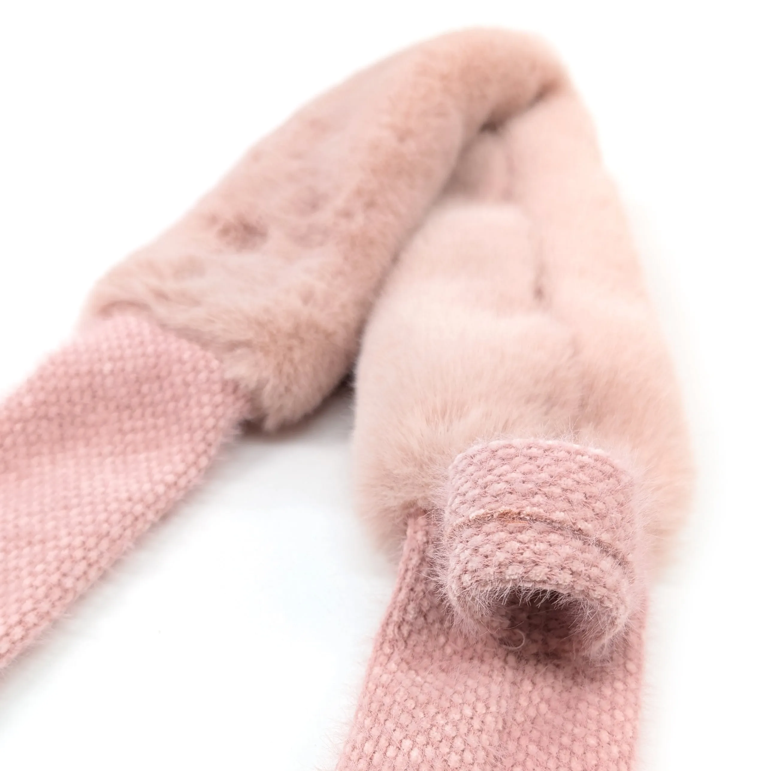 Bela Bela - Faux Fur Collar/Scarf with Mottled Tie - Pink