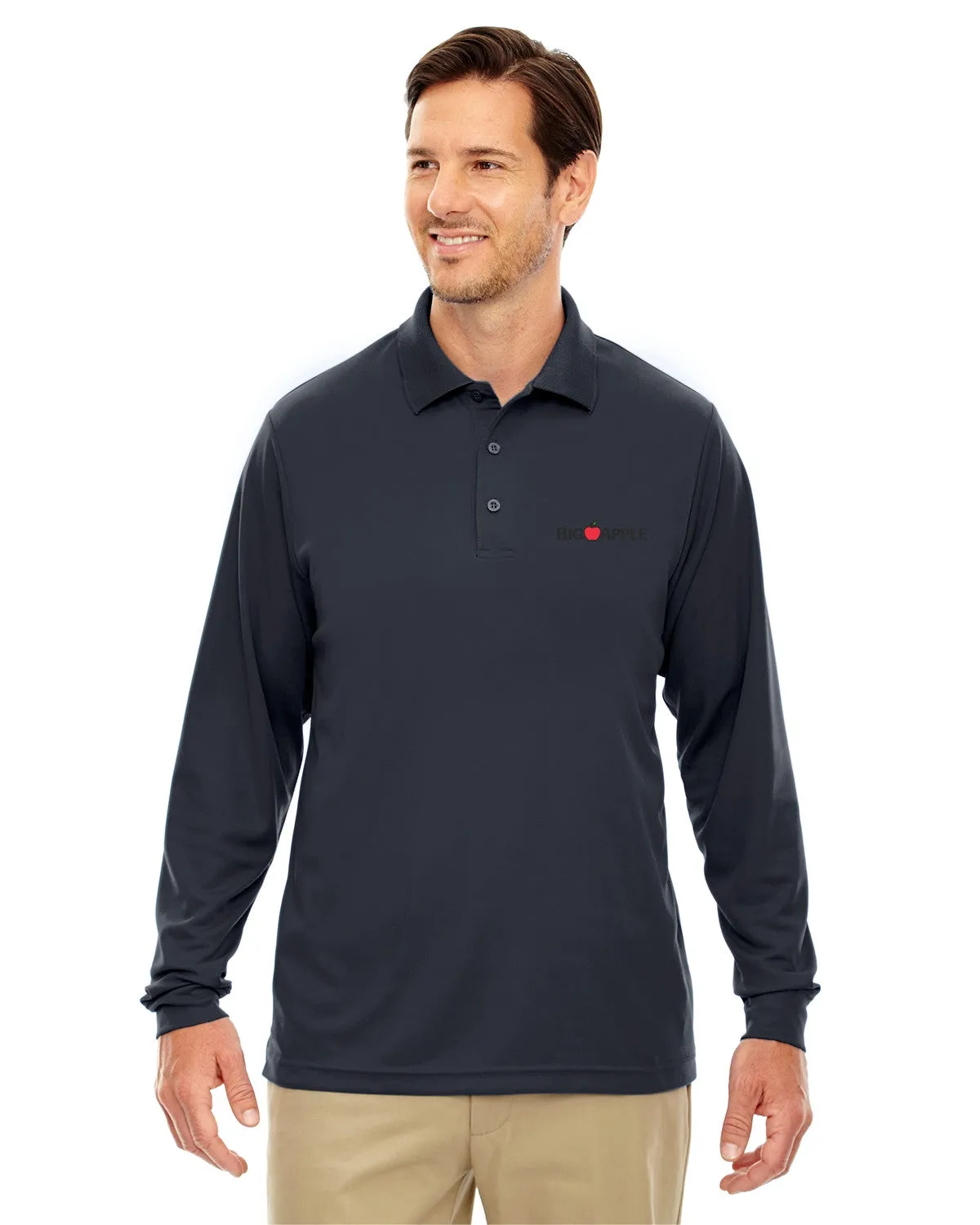Big Apple - 88192 Ash City - Core 365 Men's Pinnacle Performance Long-Sleeve Piqué Polo