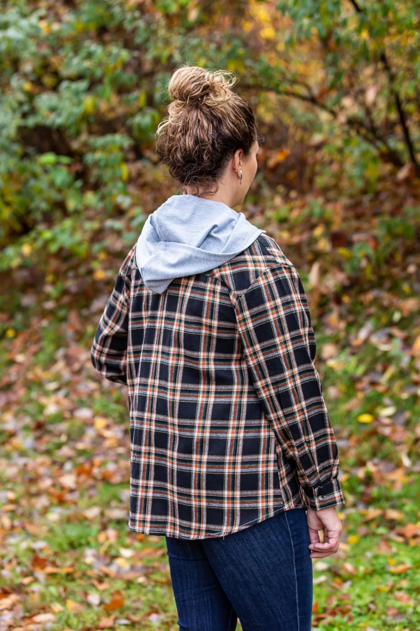 Black Tammy Plaid Hooded Shacket