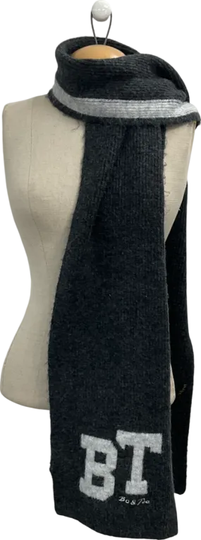 Bo Tee Grey Oversized Knit Scarf One Size