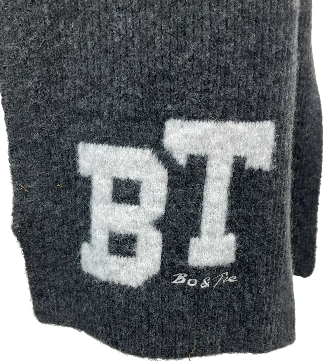 Bo Tee Grey Oversized Knit Scarf One Size