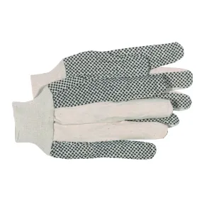 BOSS 4011L General-Purpose Work Gloves, L, Straight Thumb, Knit Wrist Cuff, Cotton/Polyester, Black/White