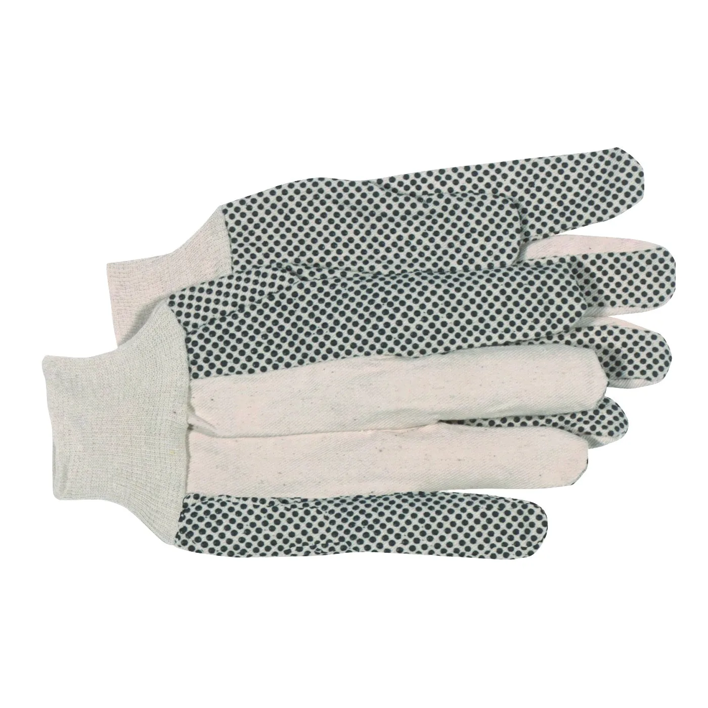 BOSS 4011L General-Purpose Work Gloves, L, Straight Thumb, Knit Wrist Cuff, Cotton/Polyester, Black/White