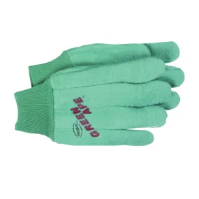BOSS Green Ape 313 Clute-Cut Chore Gloves, L, Straight Thumb, Knit Wrist Cuff, Cotton, Green